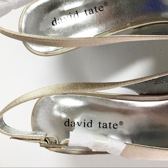 David Tate Seana Heels Rhinestone Satin 11 New - Picture 7 of 8
